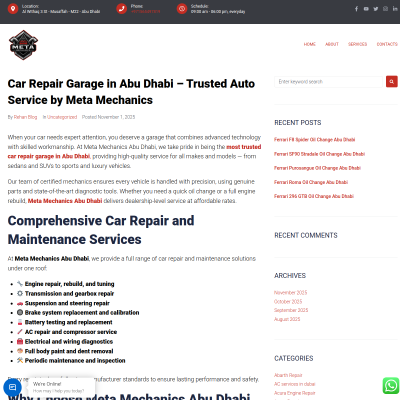 Screenshot of https://metamechanicsabudhabi.com/car-repair-garage-in-abu-dhabi-trusted-auto-service-by-meta-mechanics/