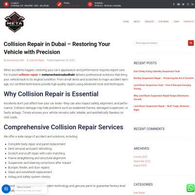 Screenshot of https://metamechanicsabudhabi.com/collision-repair-in-abu-dhabi-dubai-restoring-your-vehicle-with-precision/