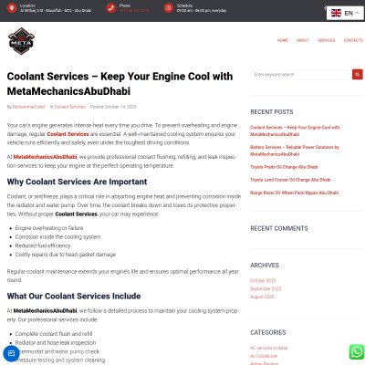 Screenshot of https://metamechanicsabudhabi.com/coolant-services-keep-your-engine-cool-with-metamechanicsabudhabi/