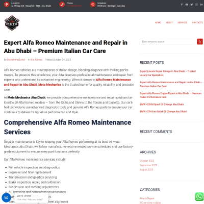 Screenshot of https://metamechanicsabudhabi.com/expert-alfa-romeo-maintenance-and-repair-in-abu-dhabi-premium-italian-car-care/