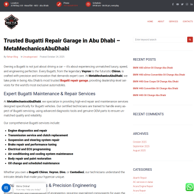 Screenshot of https://metamechanicsabudhabi.com/trusted-bugatti-repair-garage-in-abu-dhabi-metamechanicsabudhabi/
