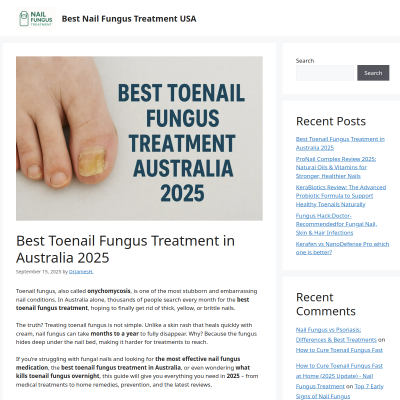 Screenshot of https://nailfungustreatment.us/best-toenail-fungus-treatment-australia-2025/