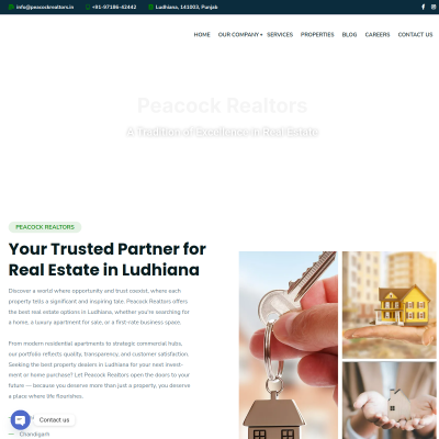 Screenshot of https://peacockrealtors.in/
