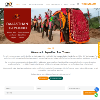 Screenshot of https://rajasthantourtravels.com