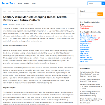 Screenshot of https://repurtech.com/sanitary-ware-market-emerging-trends-growth-drivers-and-future-outlook/