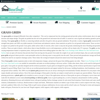 Screenshot of https://shedbaseshop.co.uk/product-category/grass-grids/