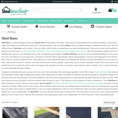 Screenshot of https://shedbaseshop.co.uk/product-category/shed-bases/