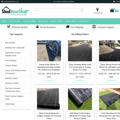 Screenshot of https://shedbaseshop.co.uk/