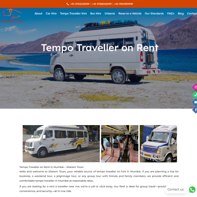 Screenshot of https://sitaramtours.com/tempo-traveller-hire/