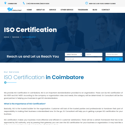 Screenshot of https://sreeversatile.com/iso-certifications-coimbatore