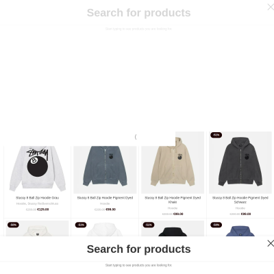 Screenshot of https://stussygerman.net/stussy-hoodie/