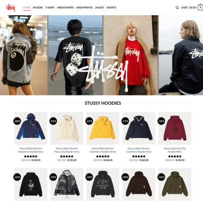 Screenshot of https://stussyhoodiewear.com/