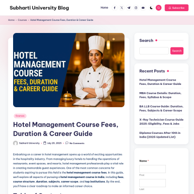 Screenshot of https://subharti.org/blog/hotel-management-course-fees/