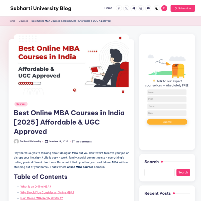 Screenshot of https://subharti.org/blog/online-mba-courses/