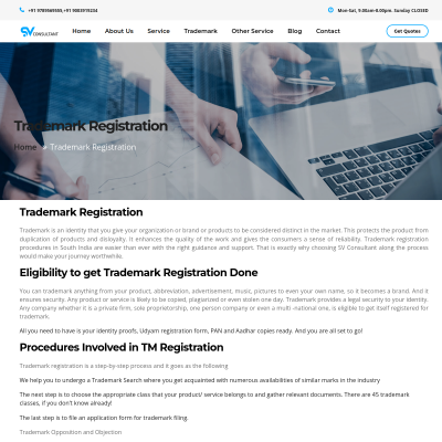 Screenshot of https://sv-consultant.com/trademark-registration.php