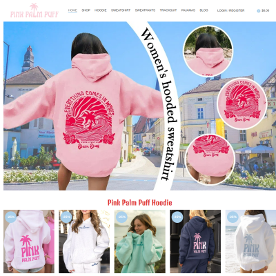 Screenshot of https://thepinkpalmpuffhoodie.us/