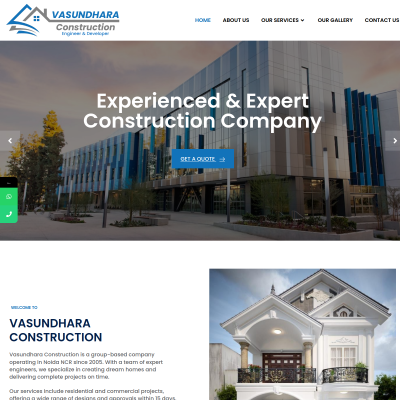 Screenshot of https://vasundharaconstruction.in/