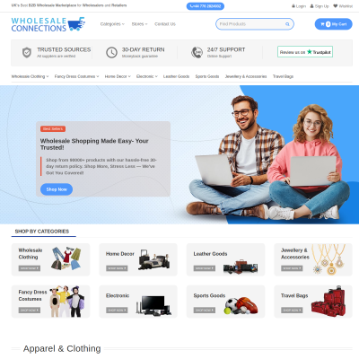 Screenshot of https://wholesaleconnections.com/