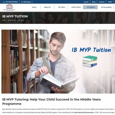 Screenshot of https://www.baccalaureateclass.com/ib-myp-tuition