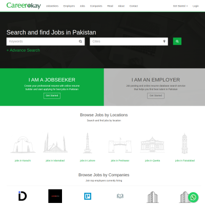 Screenshot of https://www.careerokay.com/