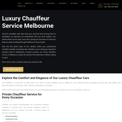 Screenshot of https://www.chauffeursondemand.com.au