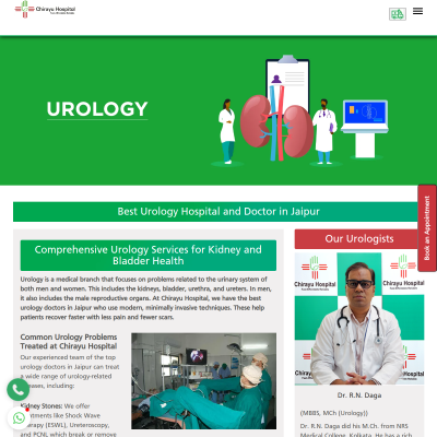 Screenshot of https://www.chirayuhospitaljaipur.com/urology