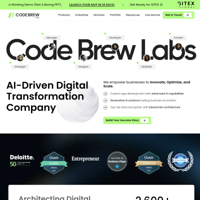 Screenshot of https://www.code-brew.com/