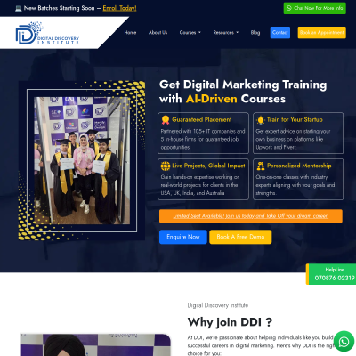 Screenshot of https://www.digitaldiscovery.institute/