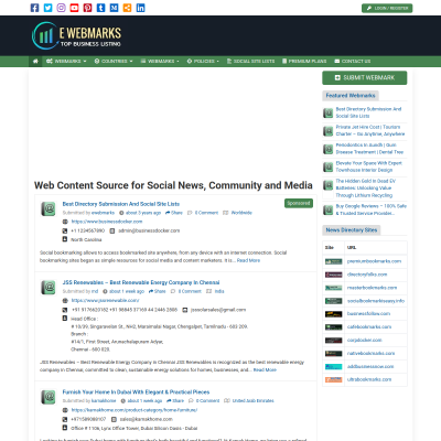Screenshot of http://www.ewebmarks.com