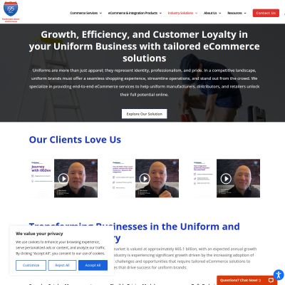 Screenshot of https://www.i95dev.com/industry/revolutionize-your-uniform-business-with-ecommerce-solutions/