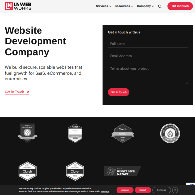 Screenshot of https://www.lnwebworks.com/services/website-development-company