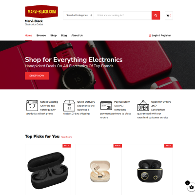 Screenshot of https://www.marvi-black.com
