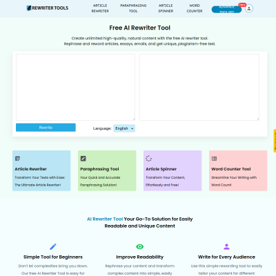 Screenshot of https://www.rewritertools.com