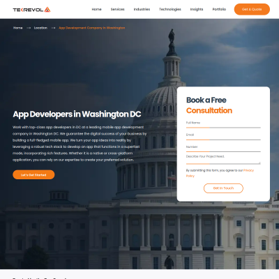 Screenshot of https://www.tekrevol.com/app-development-washington-dc
