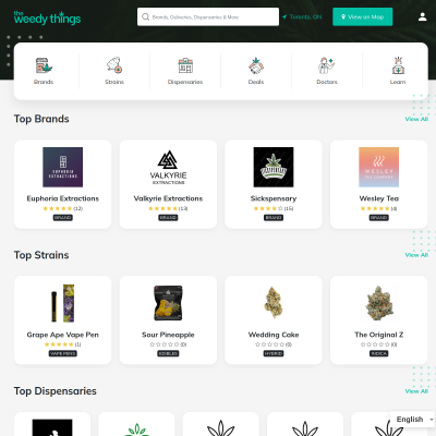 Screenshot of https://www.theweedythings.com/