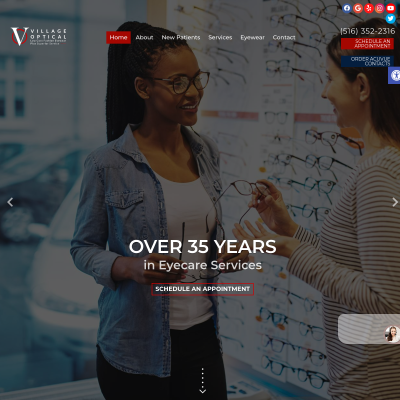 Screenshot of http://www.villageoptical.com/